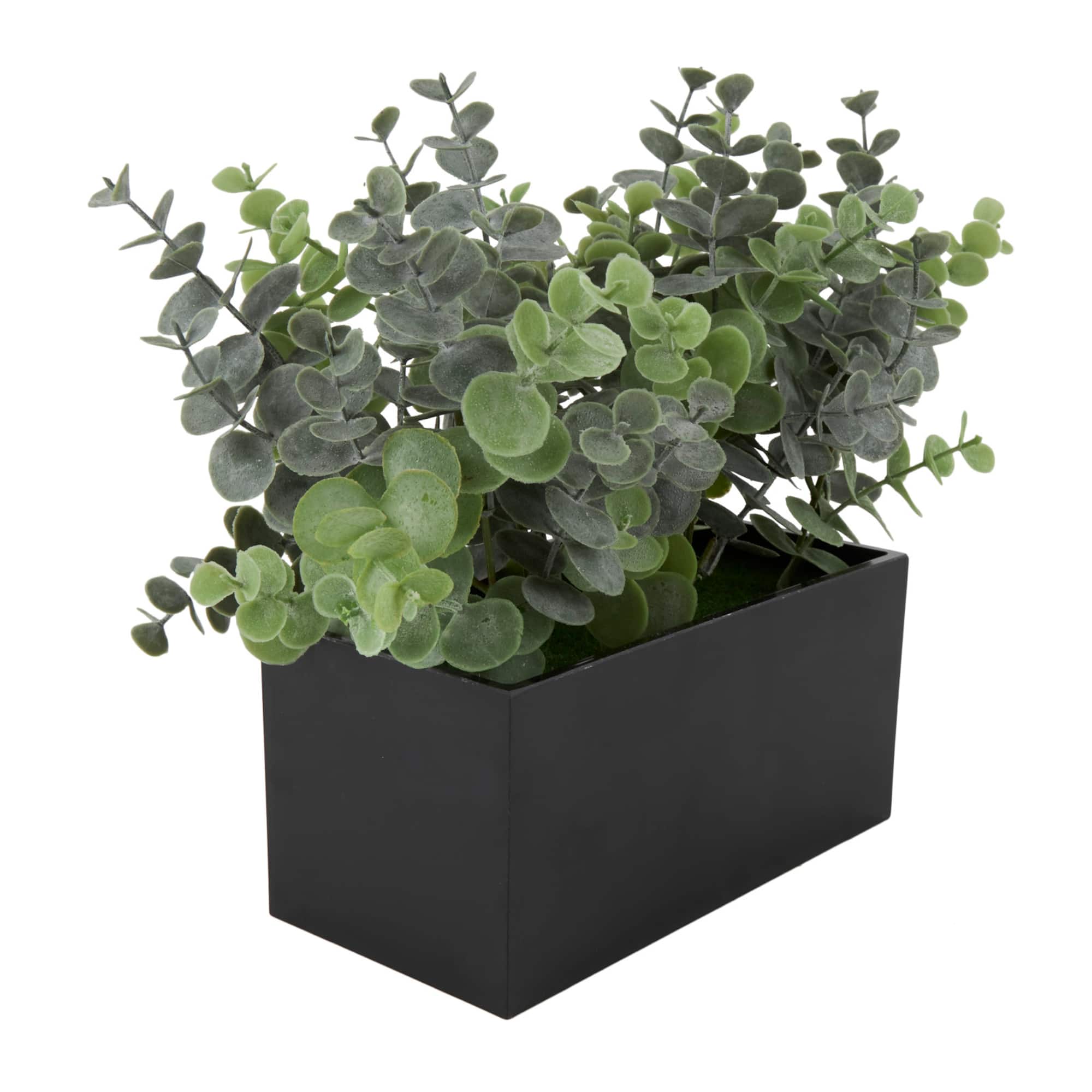 12" Green Foliage Artificial Plant with Black Pot